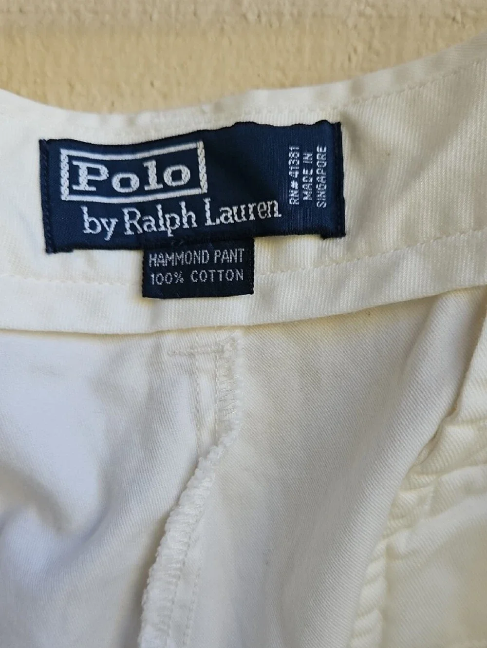 Polo by Ralph Lauren Men's White Pleated Chinos